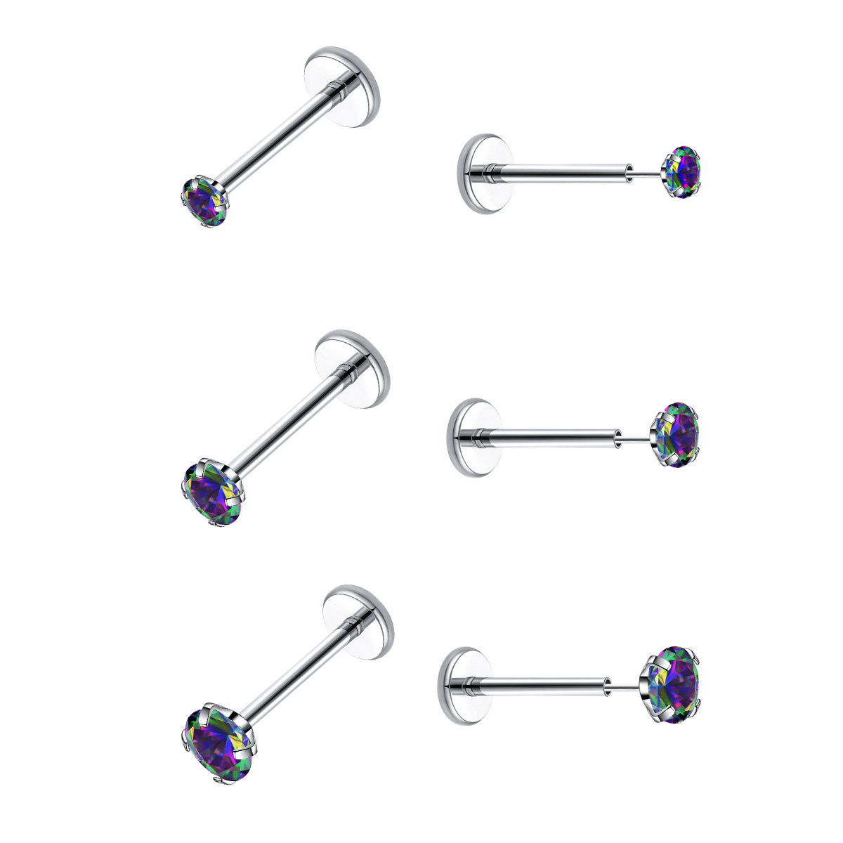 Body Jewelry Threadless - Brinco sem rosca com parte traseira