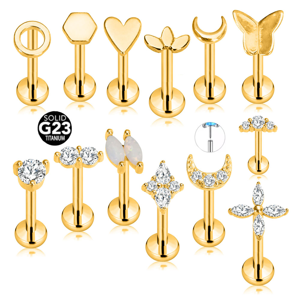 Body Jewelry Threadless - ASTM F136 G23 Flor de titânio
