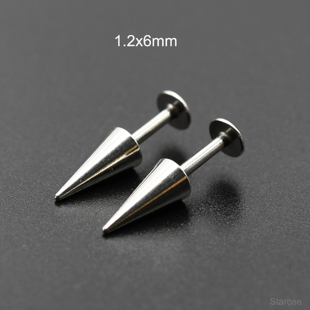 Body Jewelry Vertical Labret - Starose-Gothic Cone Stainless Steel Ear Studs,