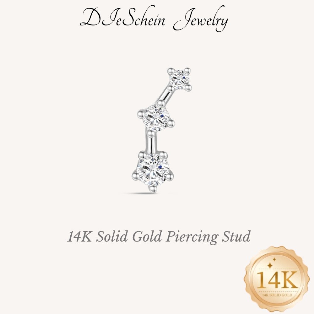 Tragus Flat Back - DIeSchein Brincos de Piercing em Ouro
