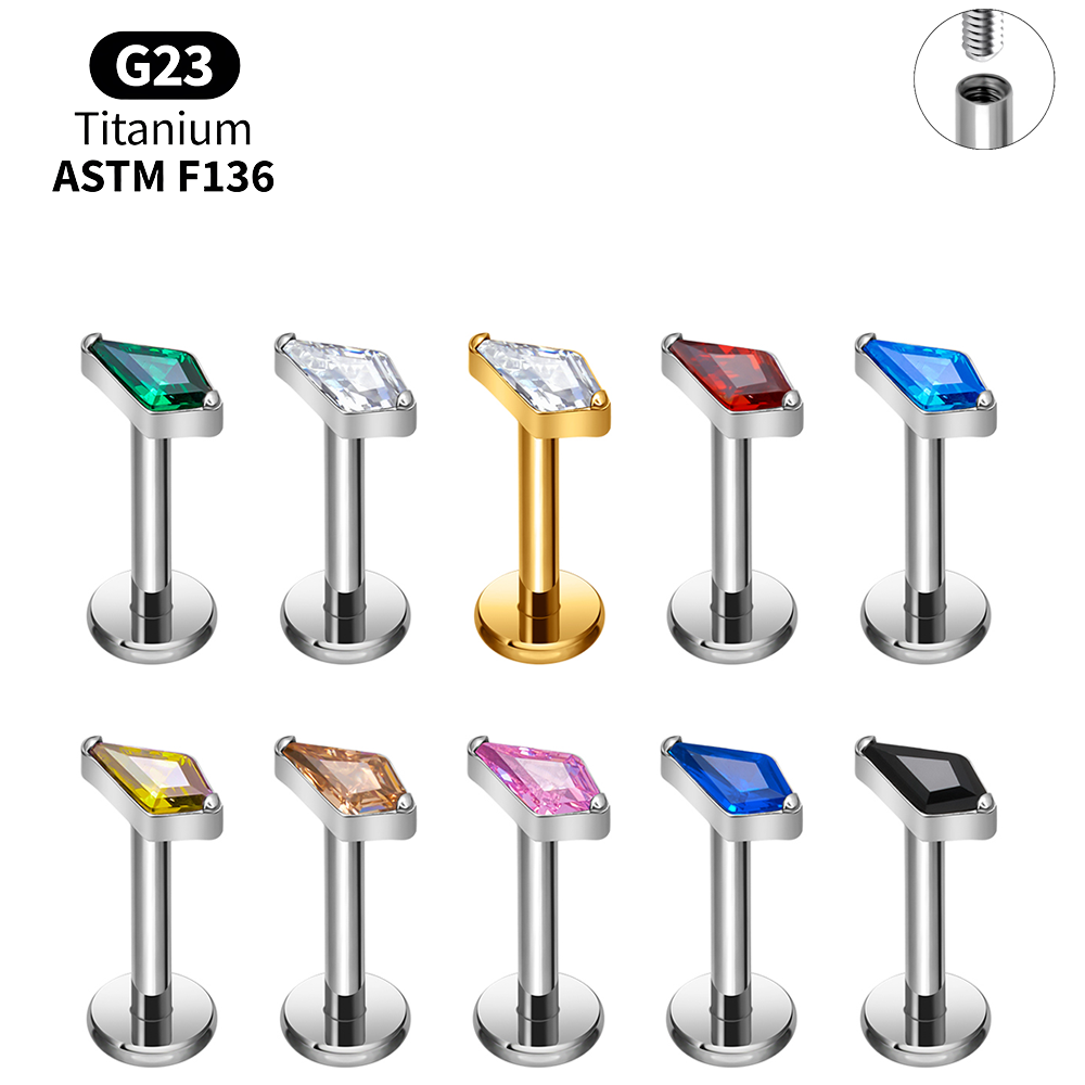 Body Jewelry Vertical Labret - Conjunto de Piercings Labret de Titânio