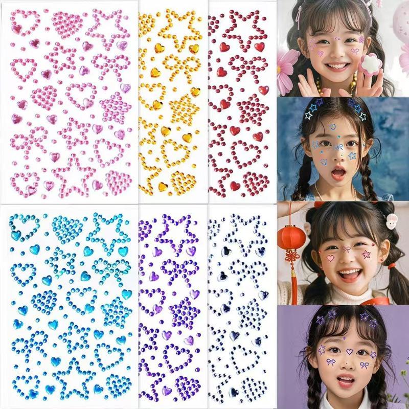 Body Jewelry Eyebrow - 1 Folha de Adesivos Coloridos de