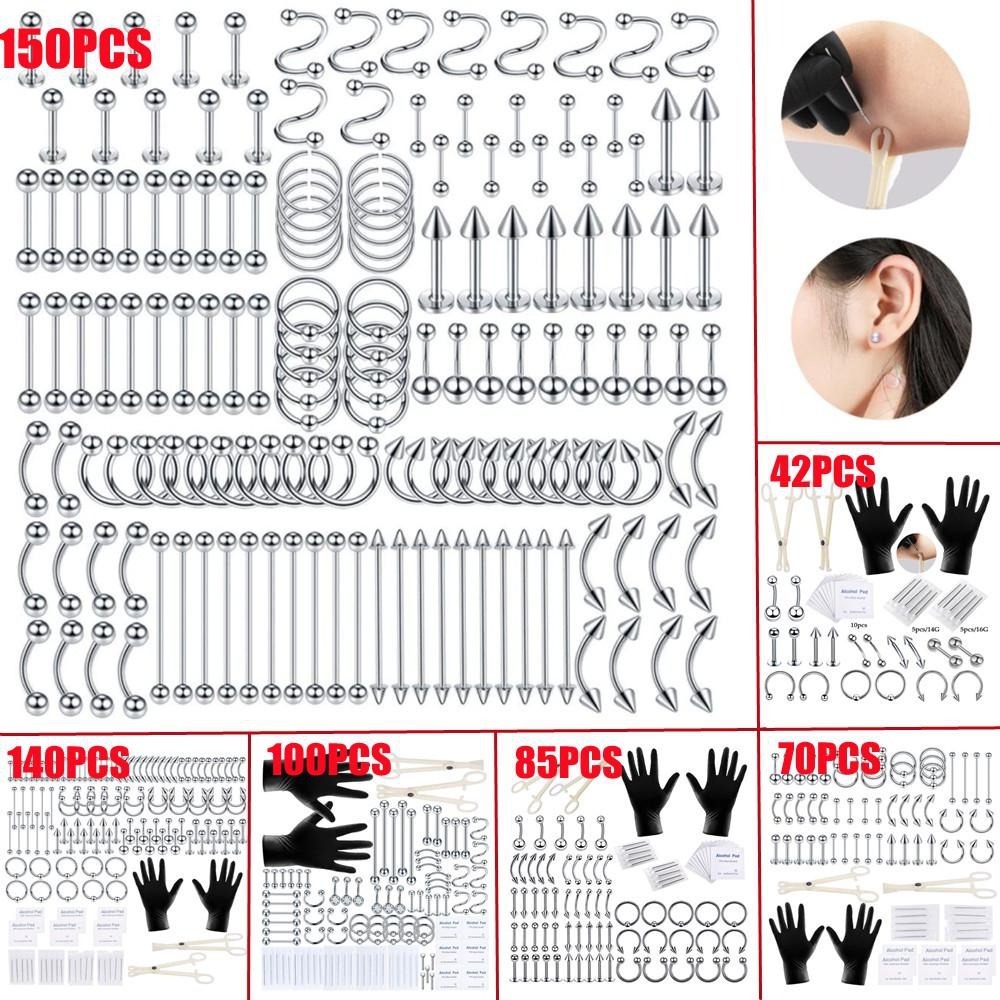 Body Jewelry Eyebrow - Kit de Piercing Corporal com 150/140/85/70/42