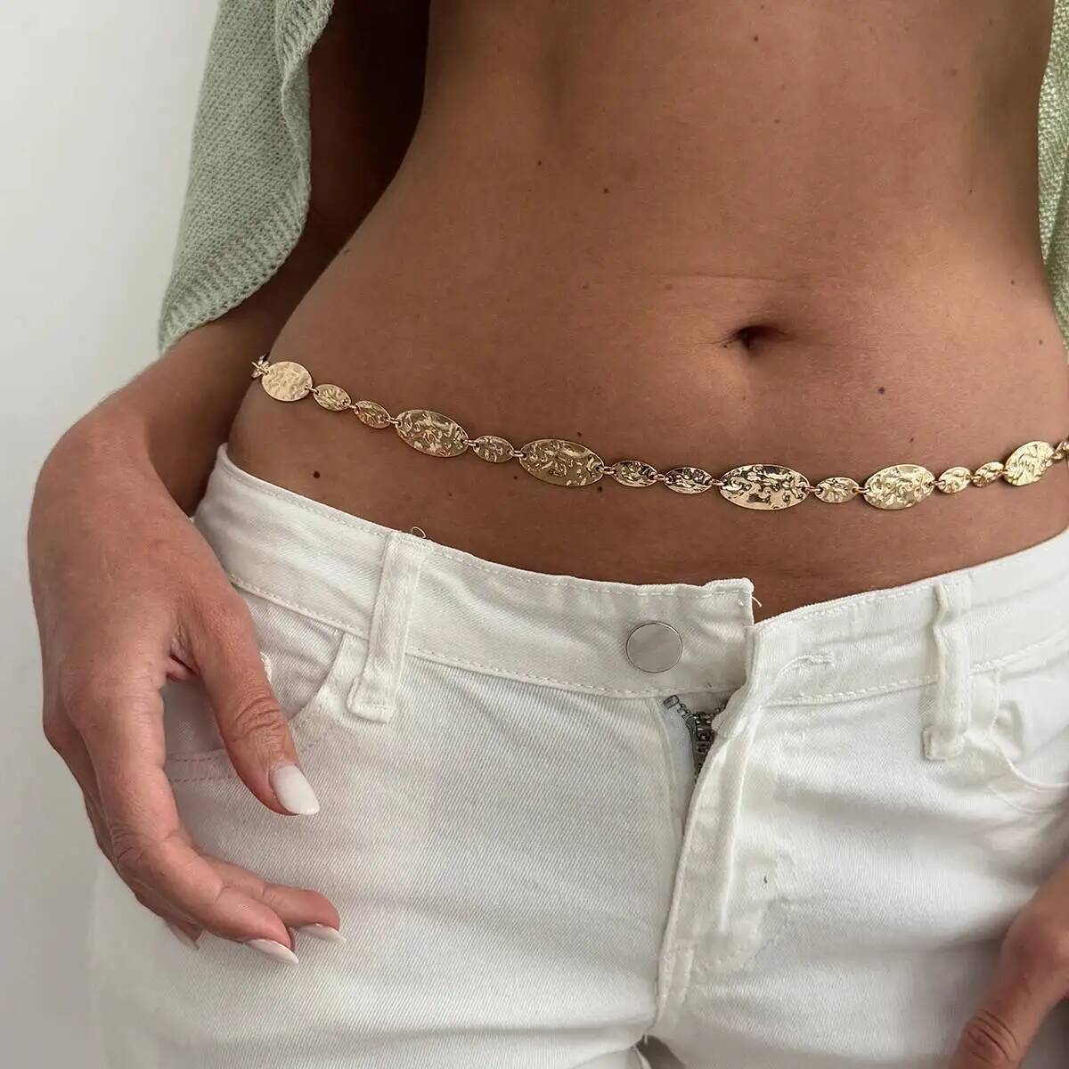 Body Jewelry Trend - IngeSight.Z Cinto de Corrente de Metal