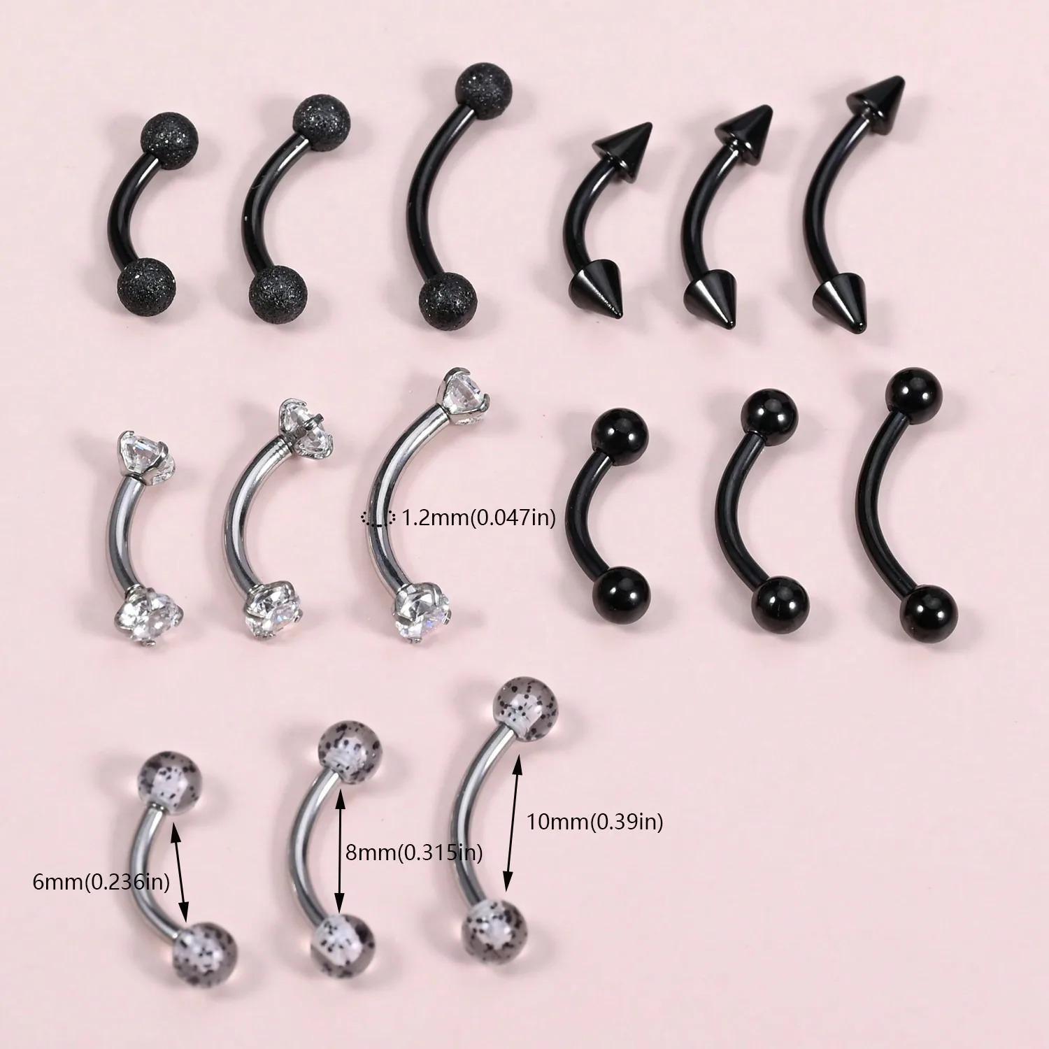 Body Jewelry Vertical Labret - 15 Peças 16g Joias para Piercing: