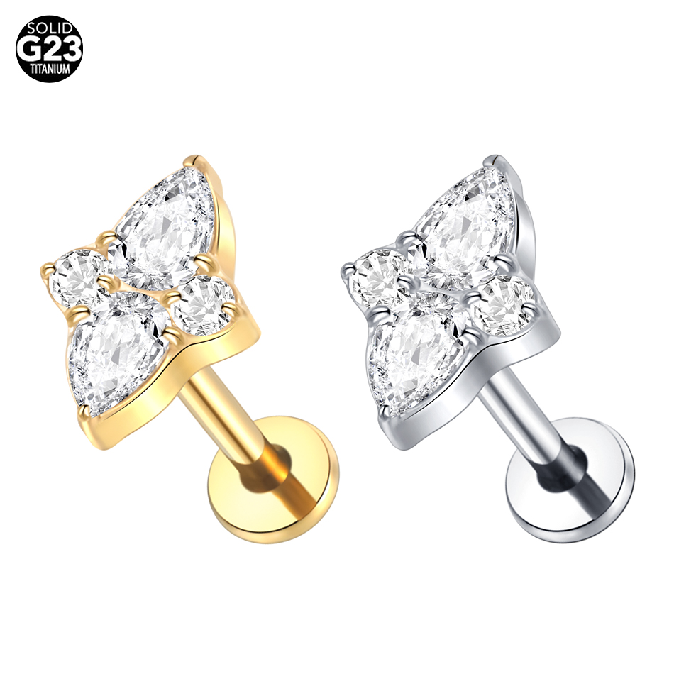 Body Jewelry Trend - Titânio Labret Lip Stud para Mulheres,