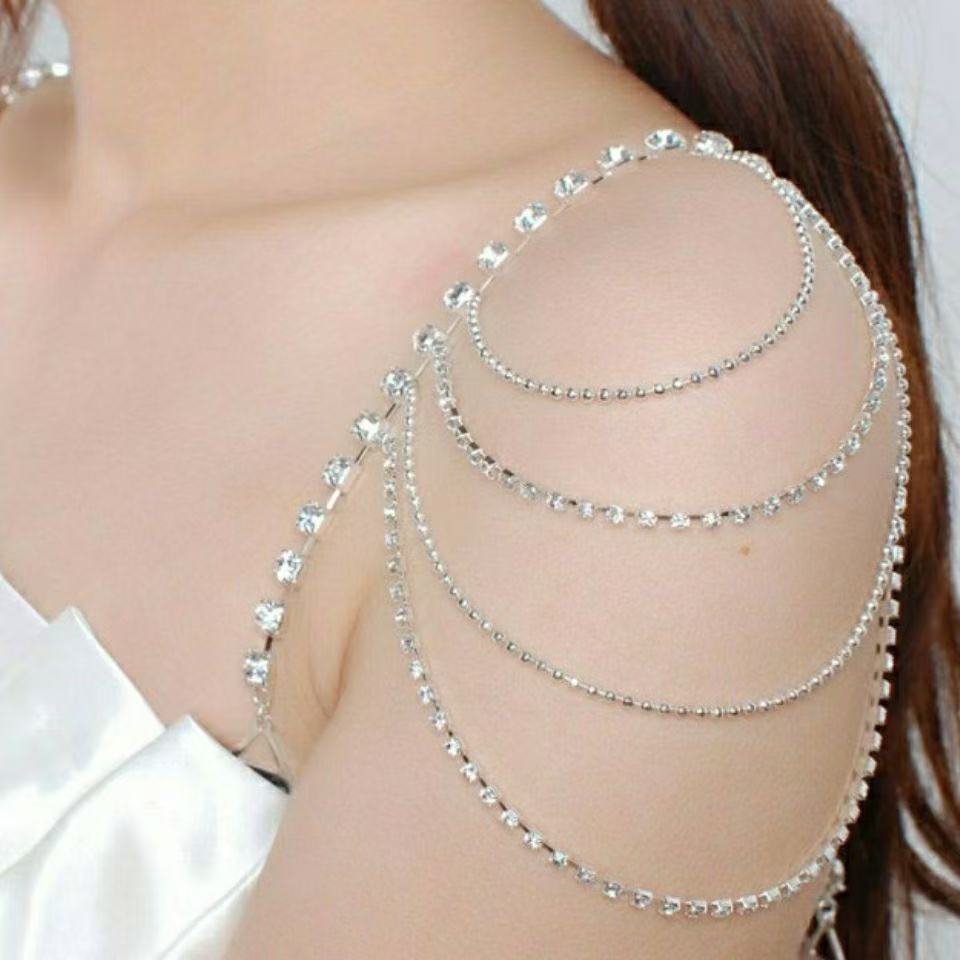 Body Jewelry High End - Corrente de ombro multicamadas europeia e