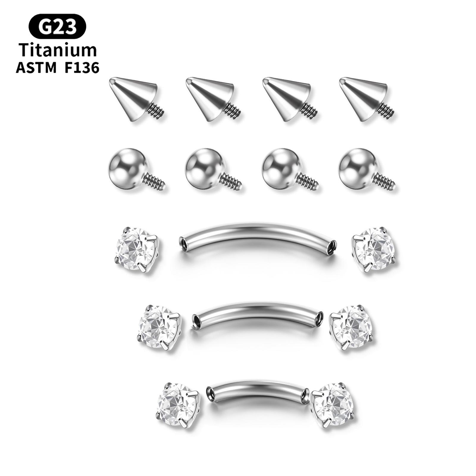 17Pcs / Set Titânio rosca inte - Body Jewelry Vertical Labret avaliação e preço
