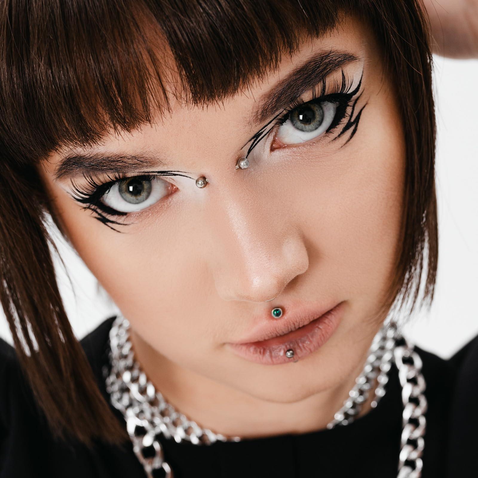 17Pcs / Set Titânio rosca inte - Body Jewelry Vertical Labret avaliação e preço