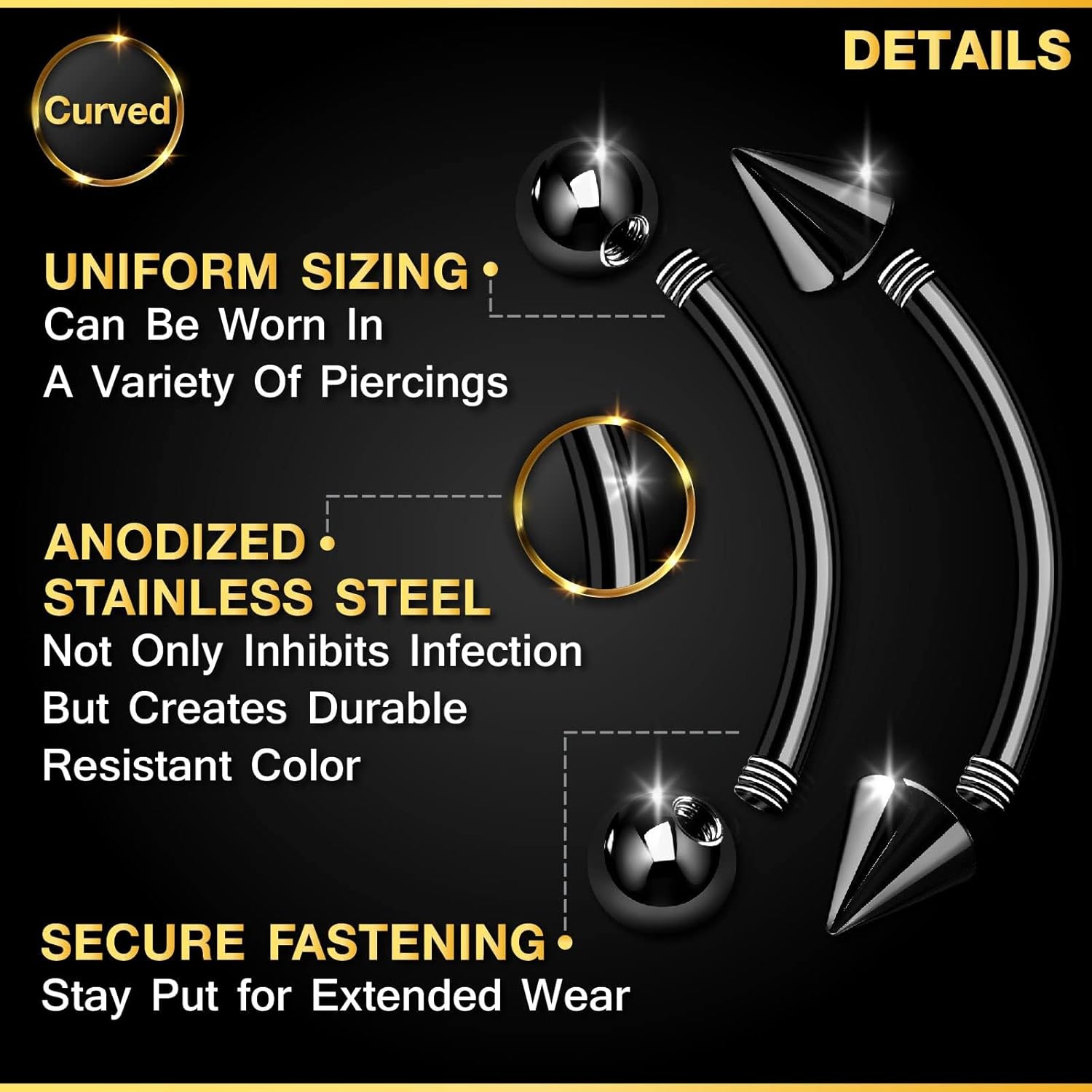 Conjunto de 32 peças de joias  - Body Jewelry Vertical Labret avaliação e preço