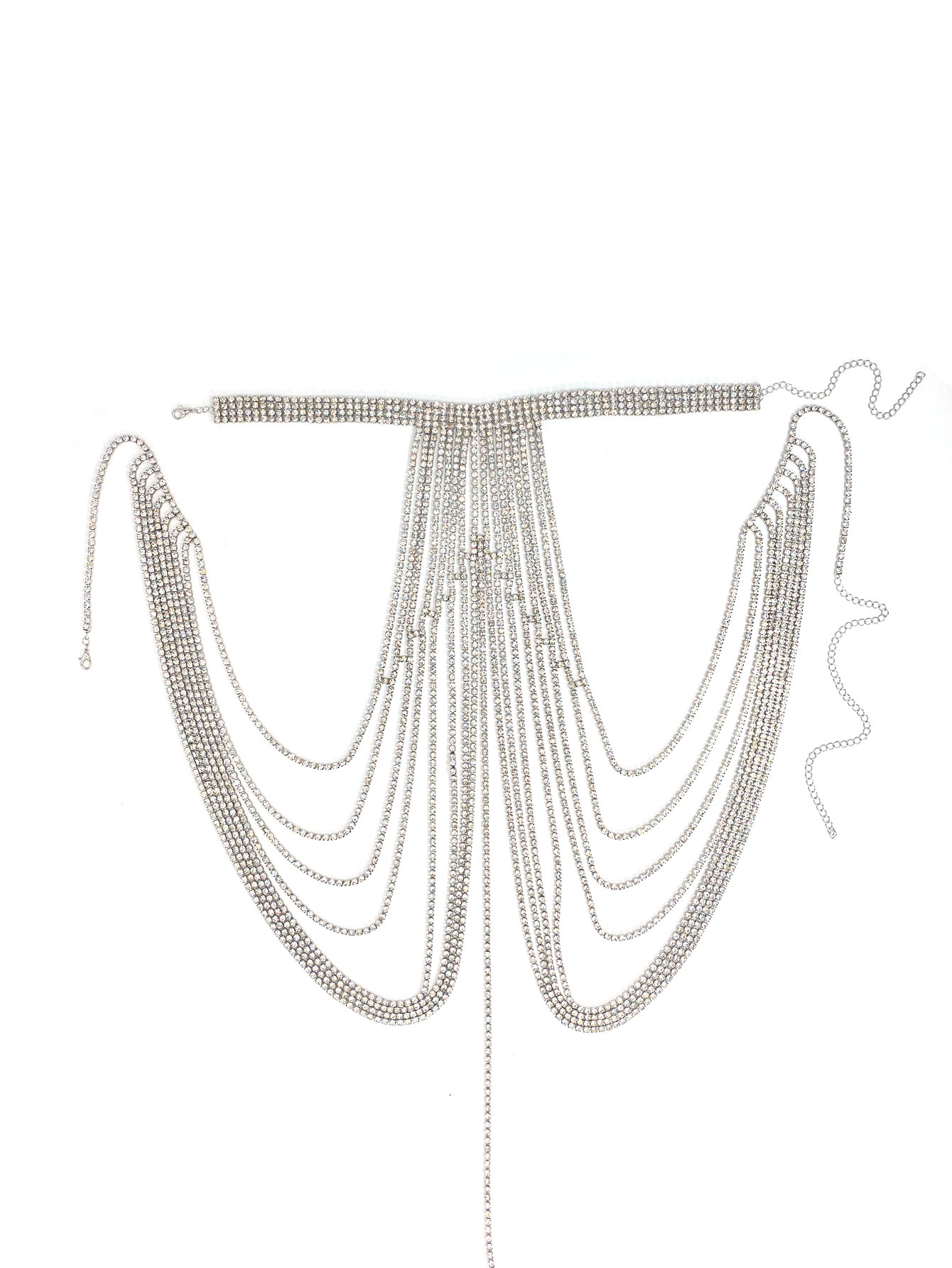 Corrente de peito de cristal d - Body Jewelry High End avaliação e preço