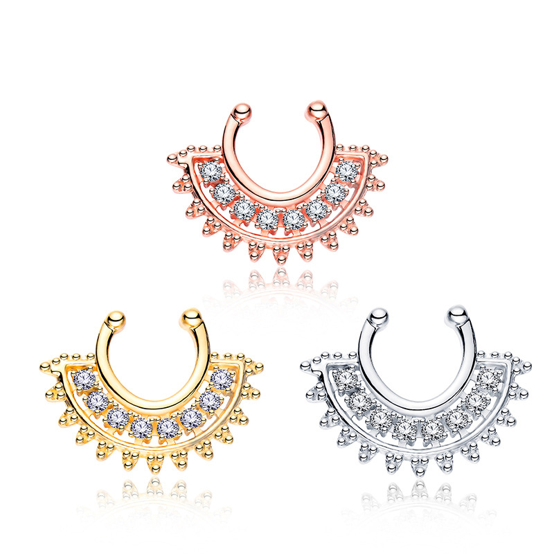 1 pçs tipo u falso septo click - Body Jewelry Metal Types avaliação e preço