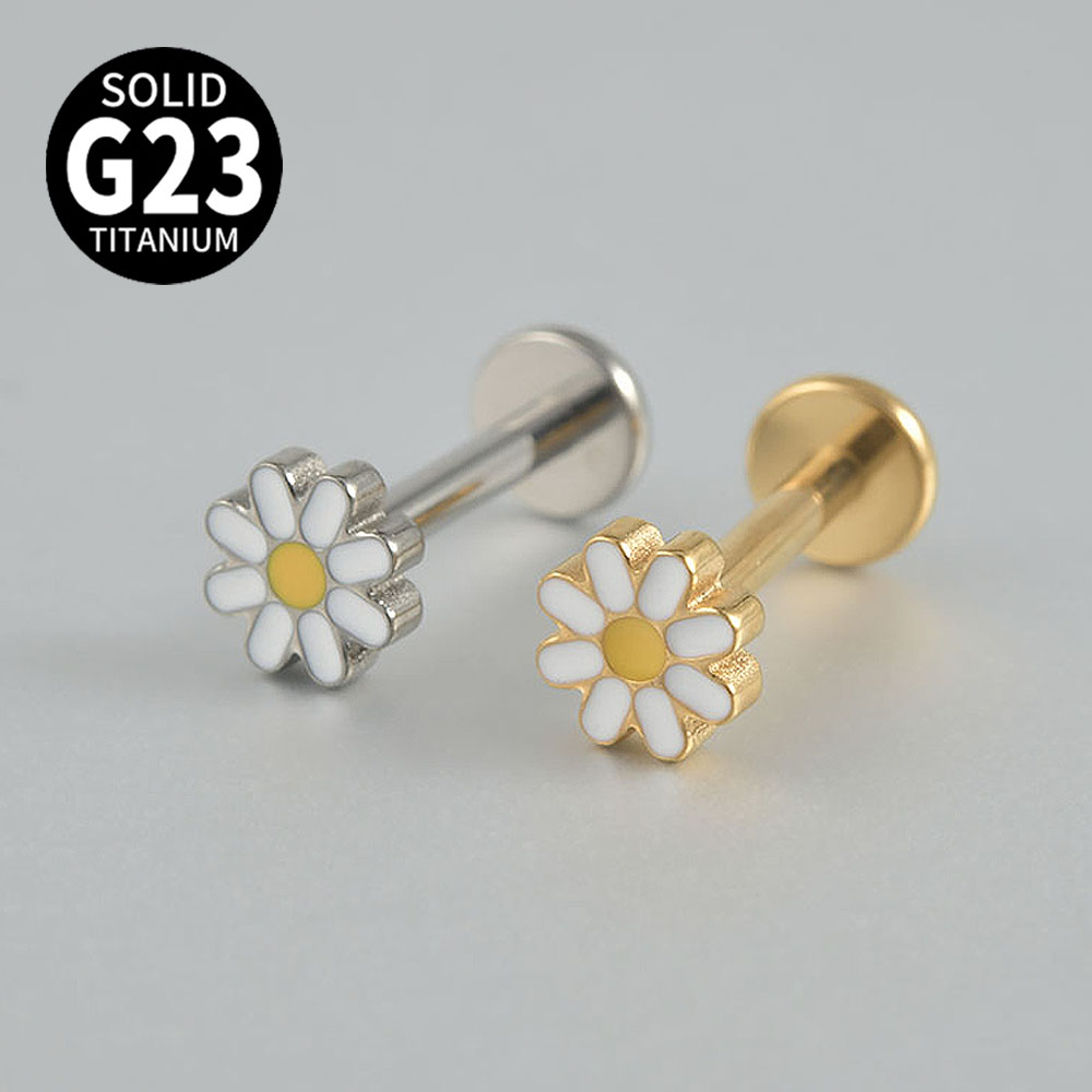 2-1 pçs titânio margarida gira - Body Jewelry Threadless avaliação e preço