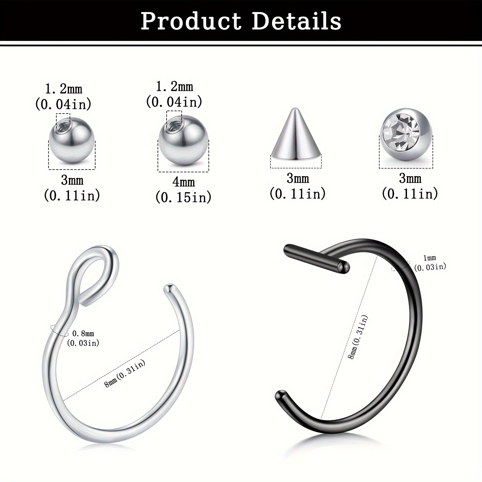 Piercings Falsos, Anel de Lábi - Body Jewelry Eyebrow avaliação e preço