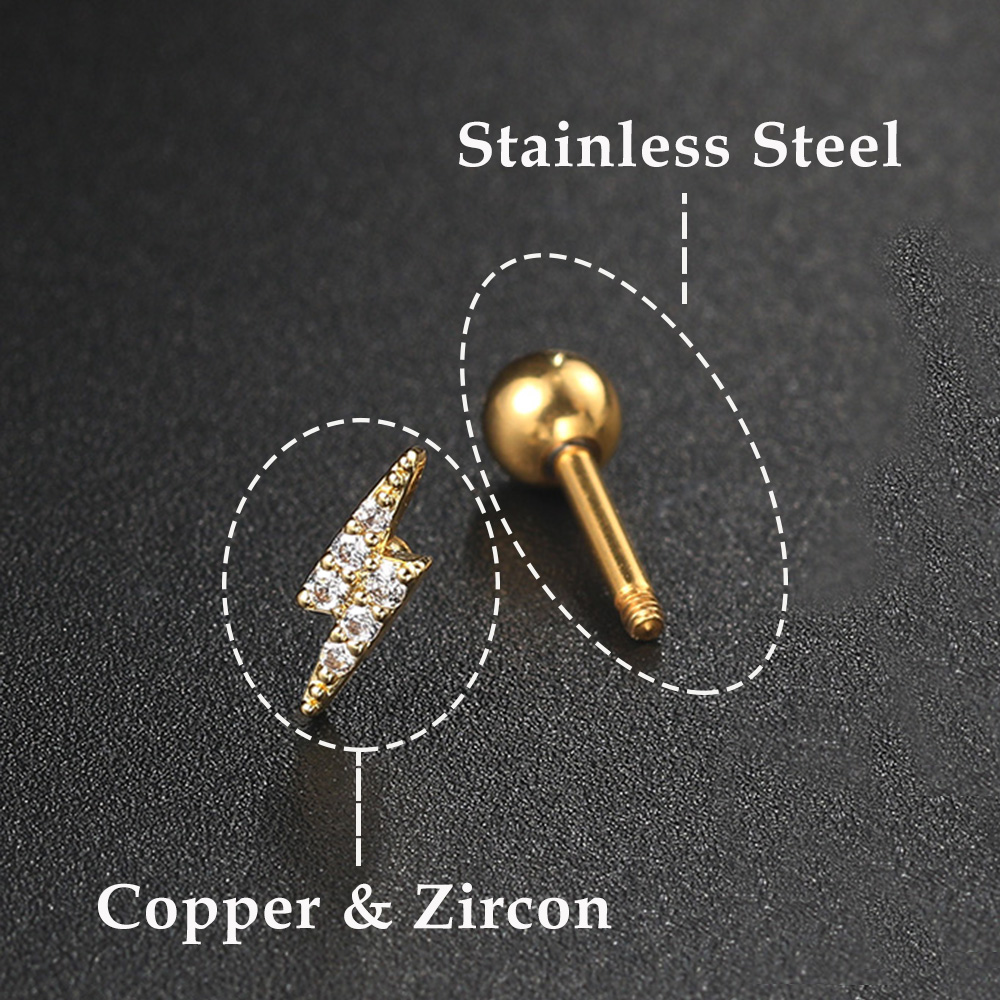 Estrela lua cartilagem brincos - Tragus Flat Back avaliação e preço