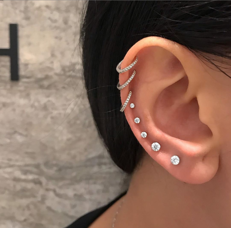 1 par clássico parafuso trasei - Tragus Flat Back avaliação e preço