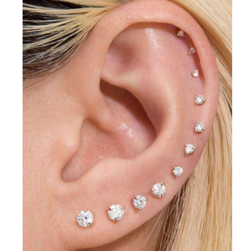 1 par clássico parafuso trasei - Tragus Flat Back avaliação e preço