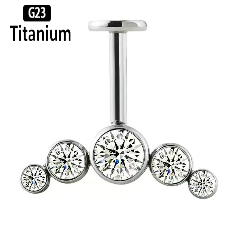 Piercing de Titânio G23 com Ro - Body Jewelry Vertical Labret avaliação e preço