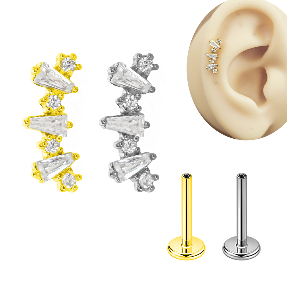 Interno rosca Cubic Zirconia L - Tragus Flat Back avaliação e preço