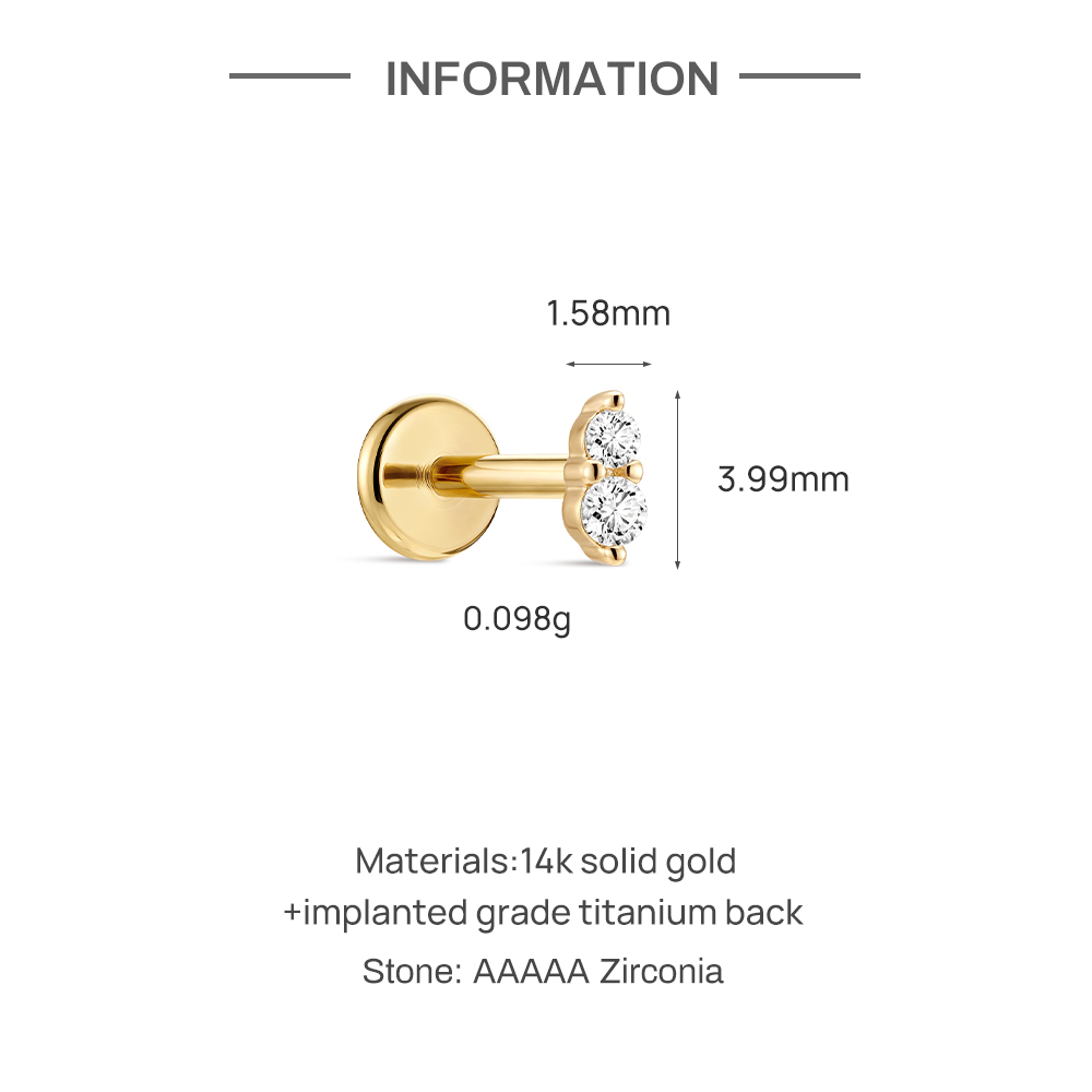 Brinco de titânio G23 com dupl - Tragus Flat Back avaliação e preço
