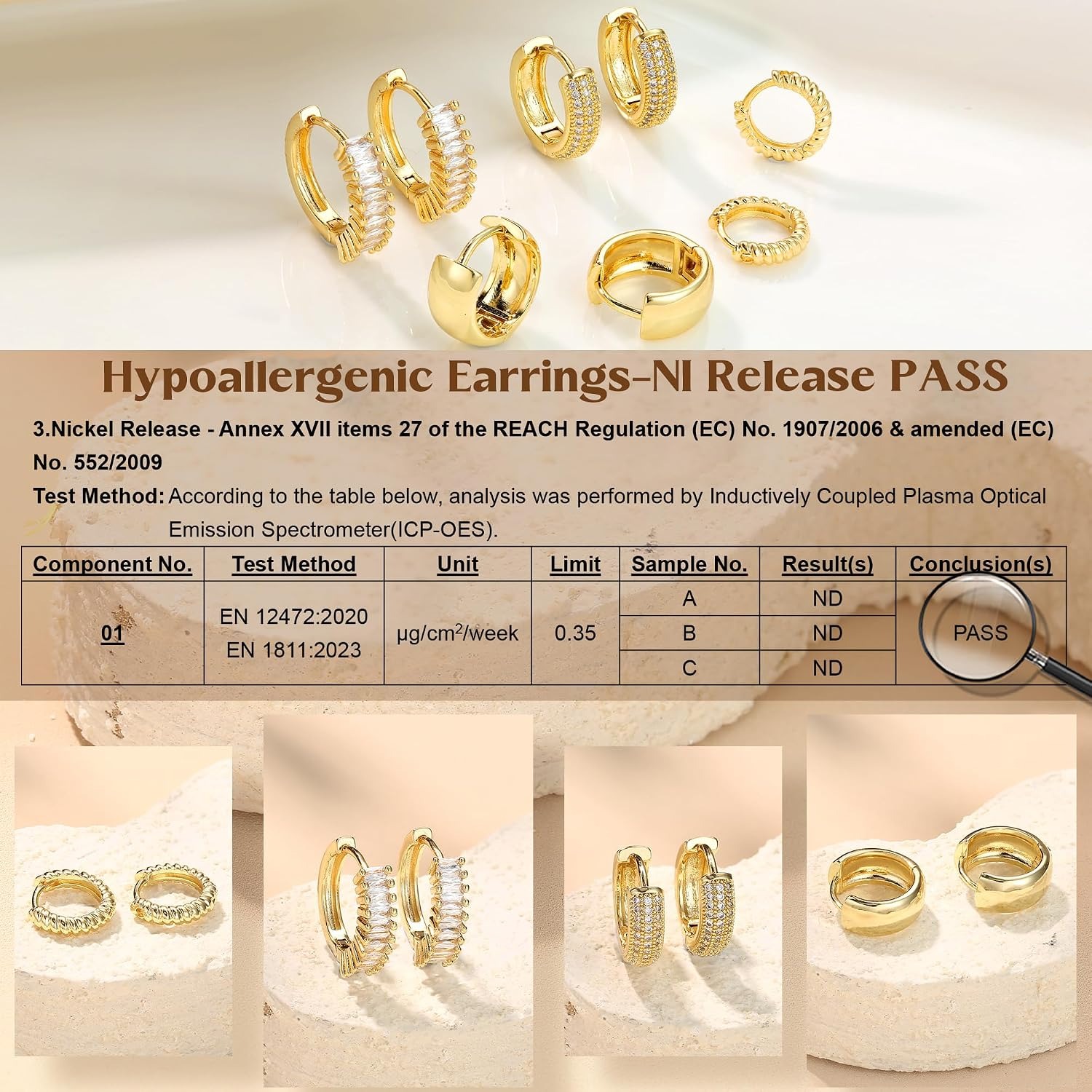 ORAZIO 4 Pares de Brincos Hugg - Body Jewelry Trend avaliação e preço