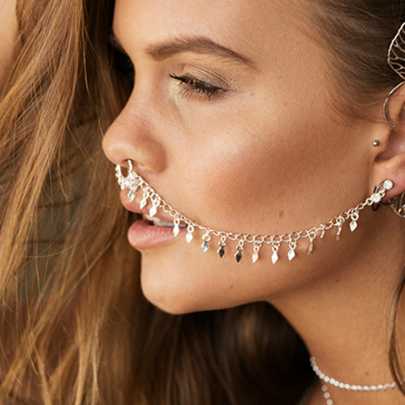 Anel de nariz, corrente de nar - Body Jewelry Indian avaliação e preço
