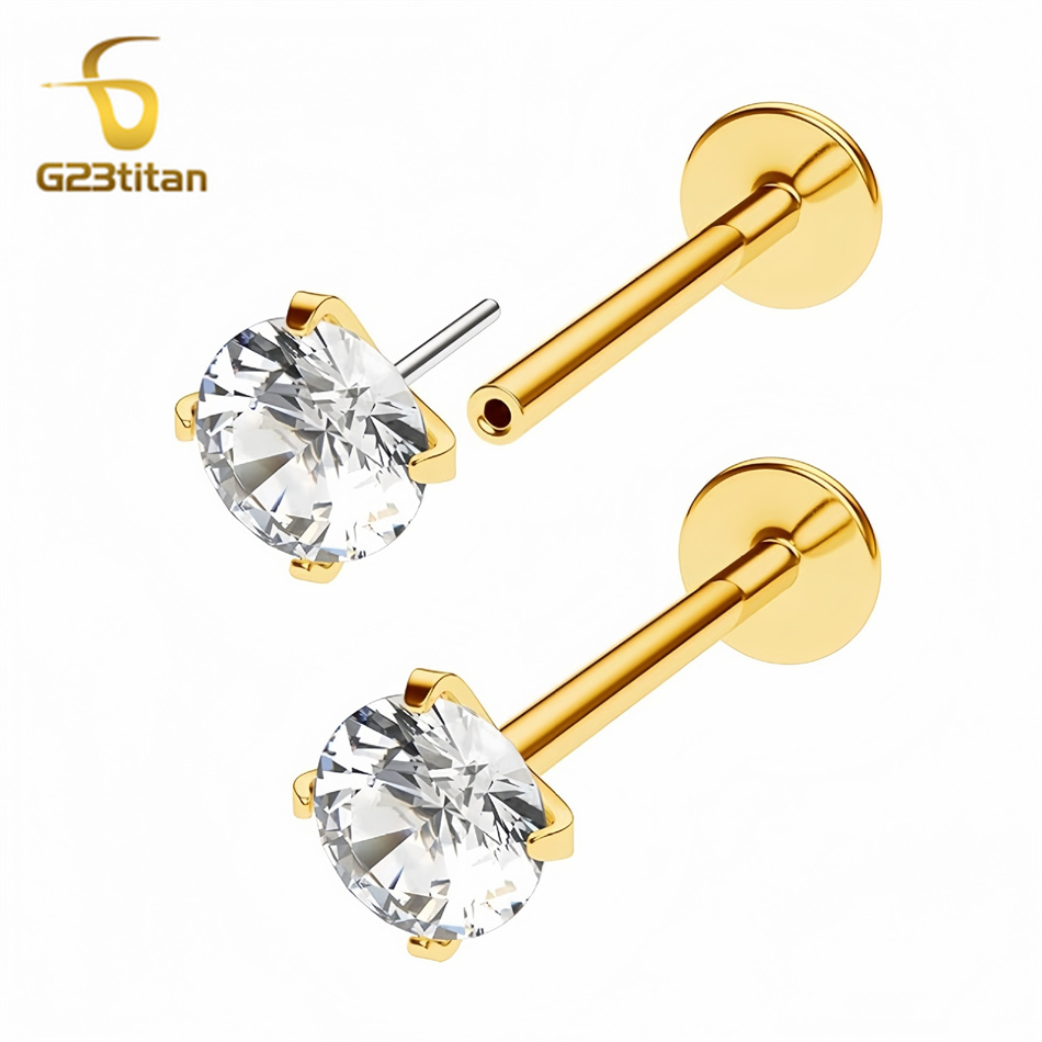 2 peças Piercings de Titânio G - Tragus Flat Back avaliação e preço