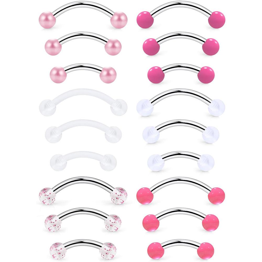 Conjunto de 1/18 Peças 16G 6/8 - Body Jewelry Vertical Labret avaliação e preço