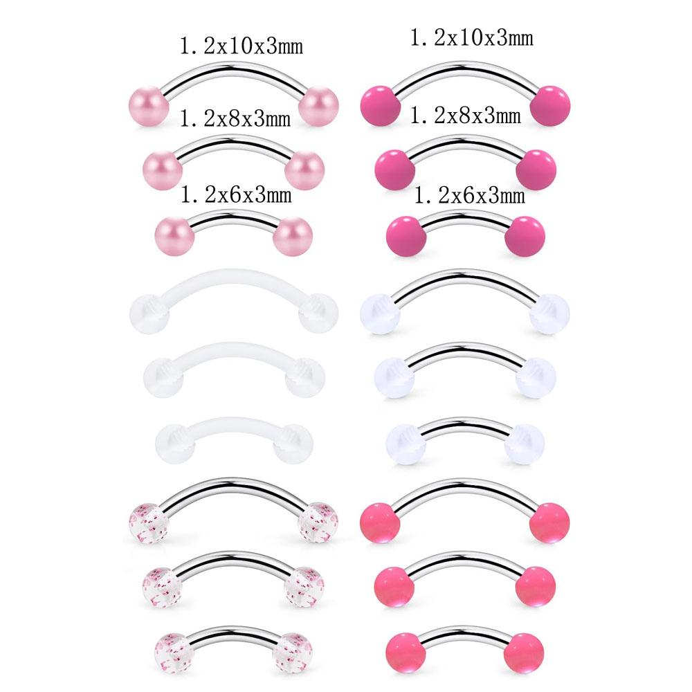 Conjunto de 1/18 Peças 16G 6/8 - Body Jewelry Vertical Labret avaliação e preço