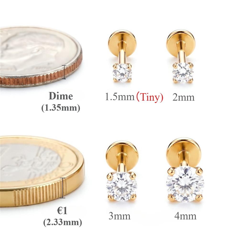 2/8 pçs de aço inoxidável earr - Tragus Flat Back avaliação e preço