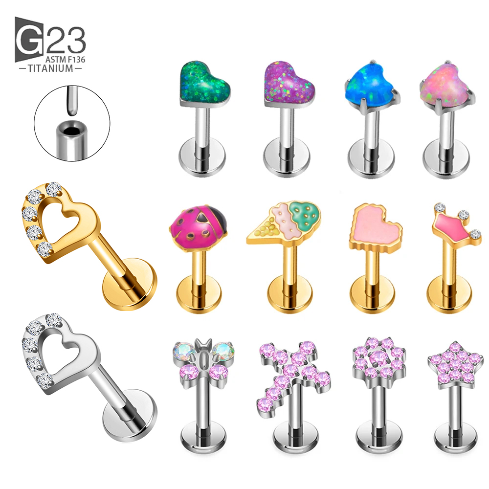 G23 titânio sem rosca piercing - Body Jewelry Threadless avaliação e preço