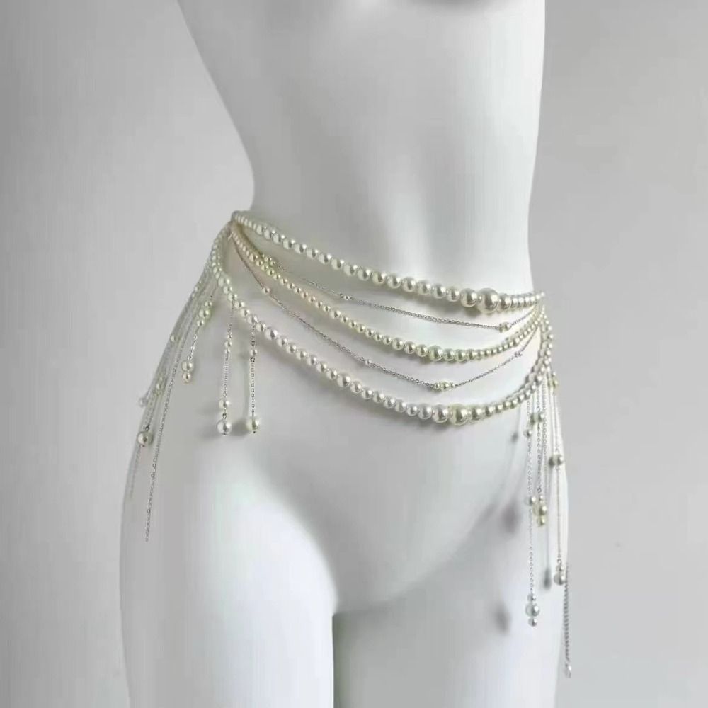 Moda elegante pérola cintura c - Body Jewelry Ends avaliação e preço