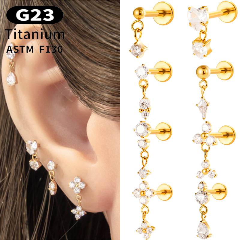 1 Peça Piercing Labret de Titâ - Body Jewelry Threadless avaliação e preço