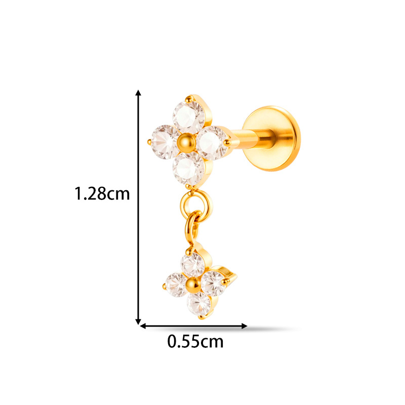 1 Peça Piercing Labret de Titâ - Body Jewelry Threadless avaliação e preço