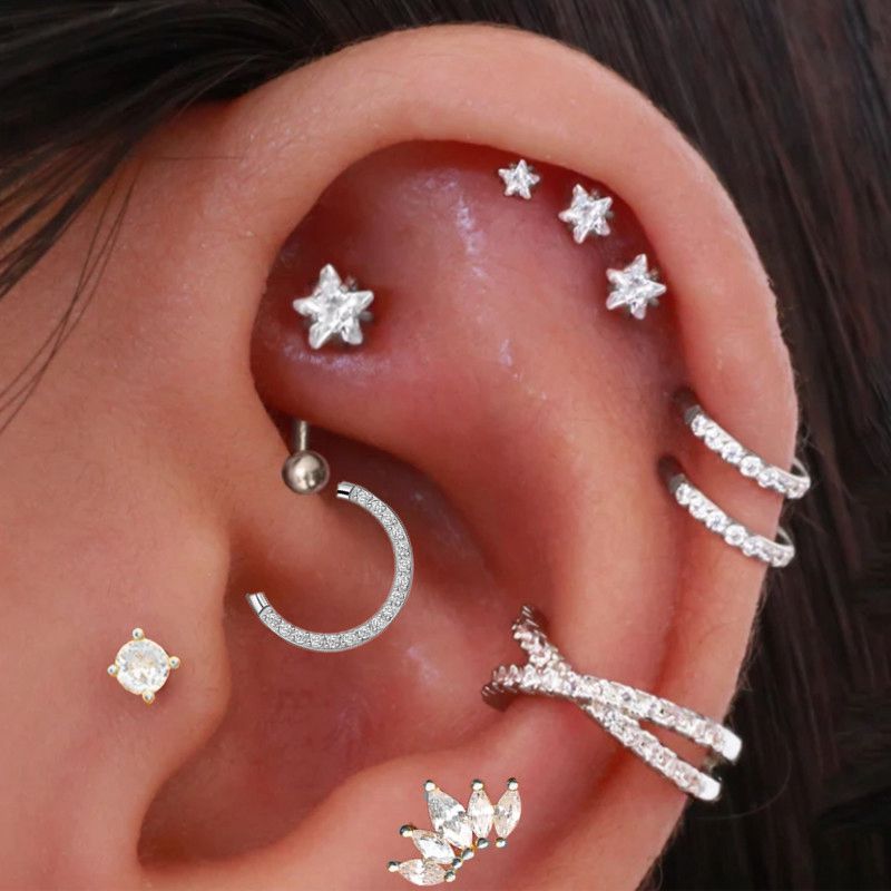 Helix piercing estrela brincos - Body Jewelry Trend avaliação e preço