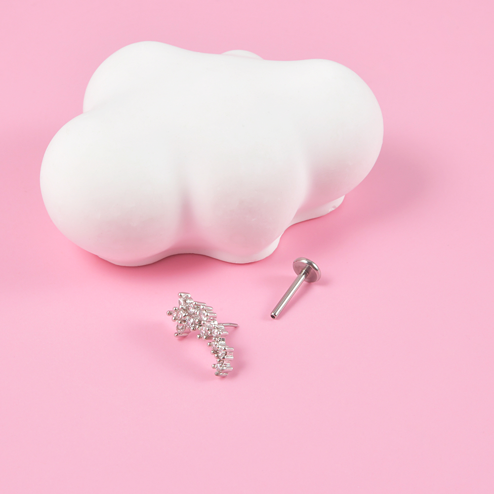 Aço cirúrgico Zircão Labret, T - Body Jewelry Threadless avaliação e preço